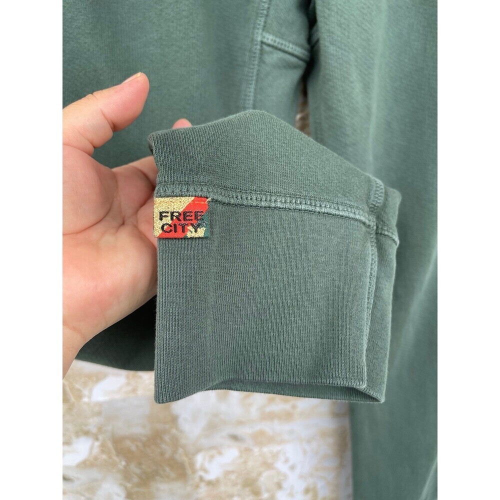 “Free City  ‘FLOW’ French Terry Logo Sweatpants – Small, Olive Green - Picture 6 of 10